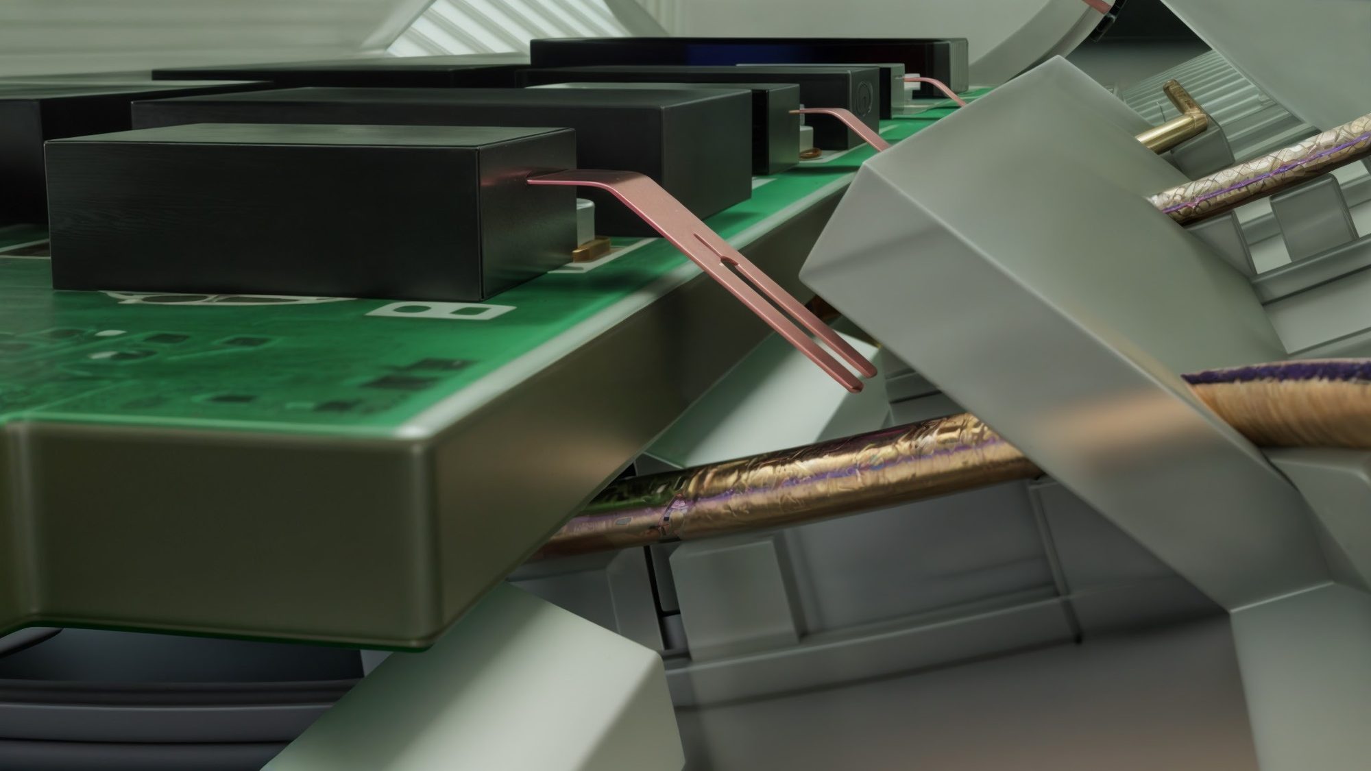 Contact detail of embedded conductors