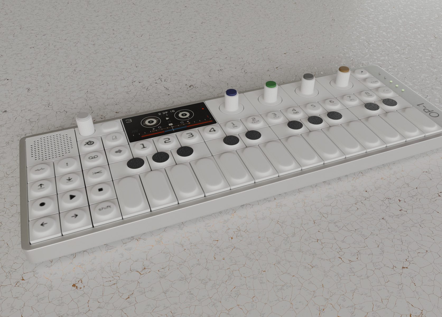 OP-1 synthesizer rendering