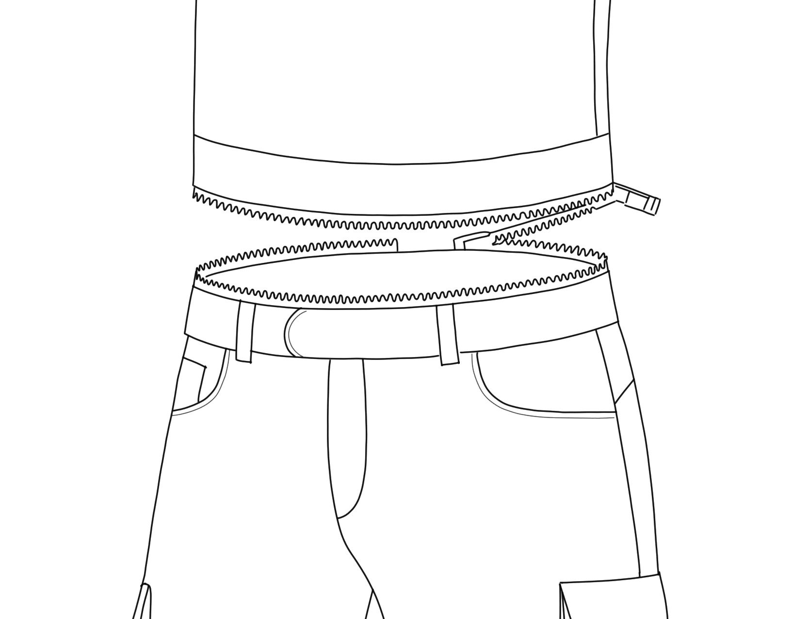 Jacket-trouser link sketch