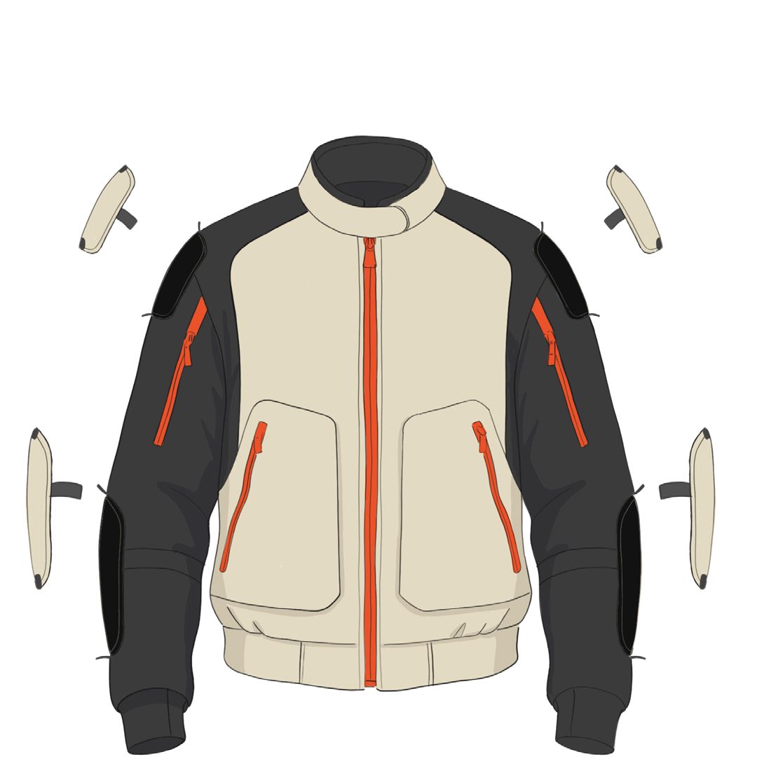 Replaceable patches – jacket flat sketch