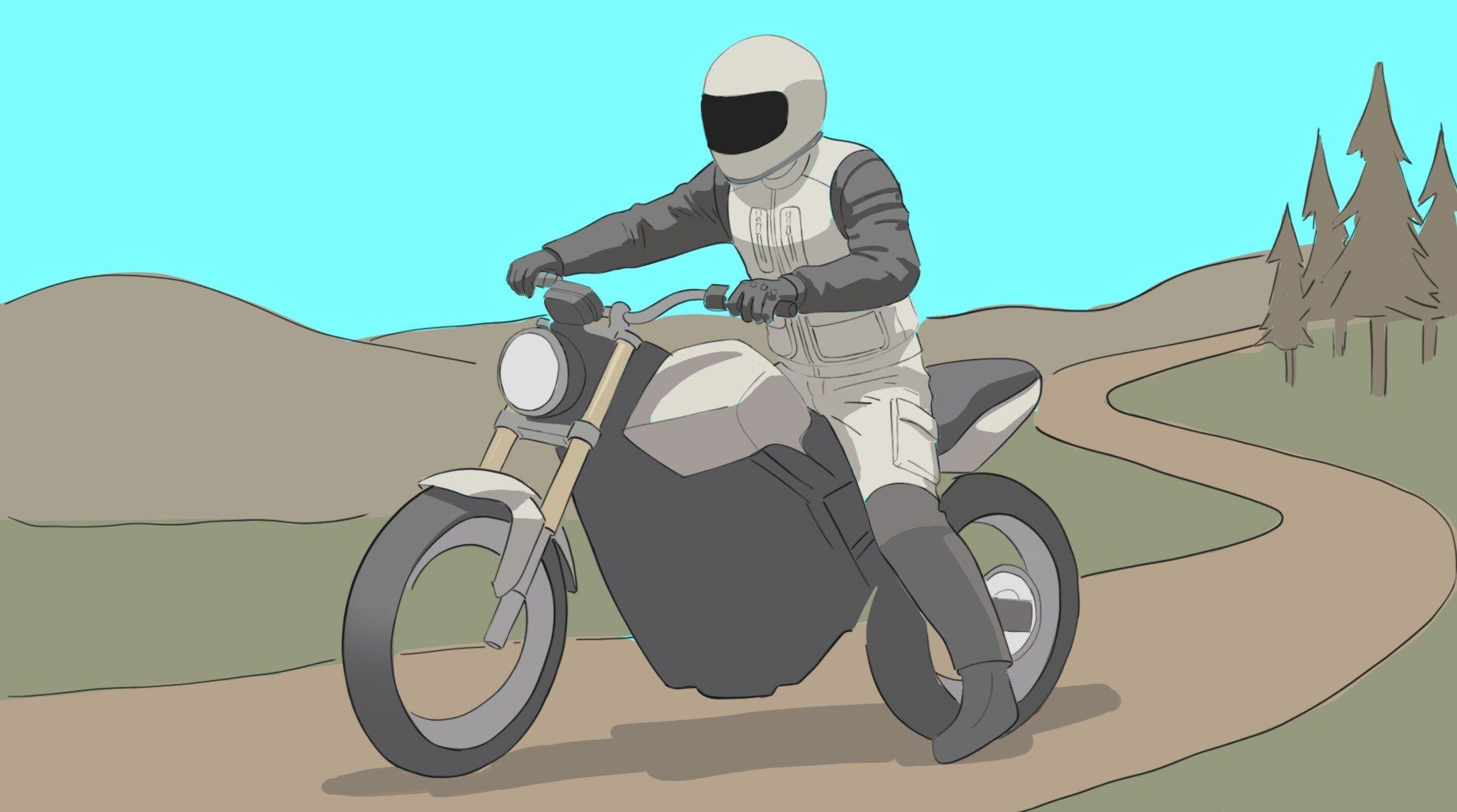 Illustration of an adventure rider