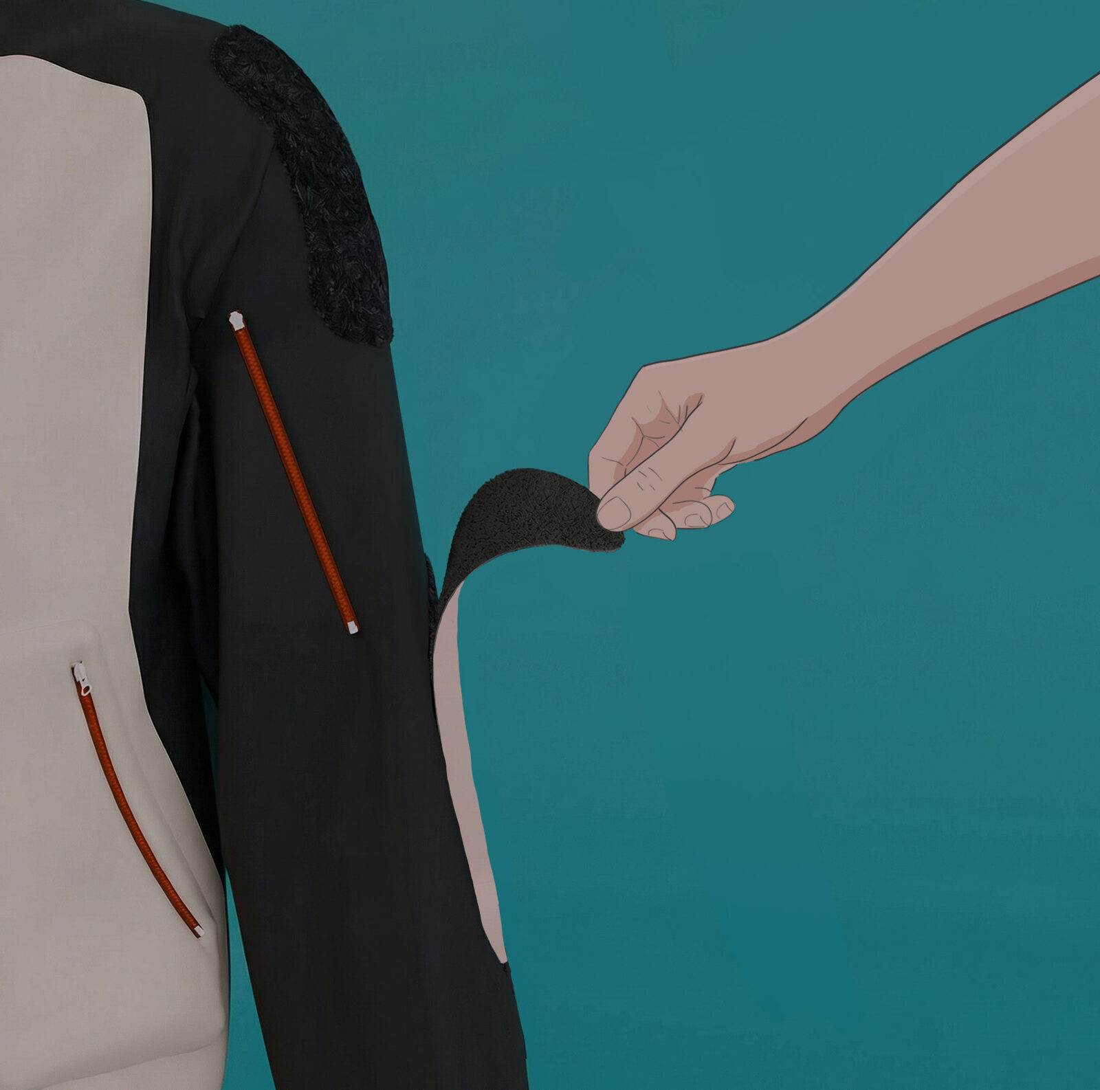 Replaceable patches detail 2