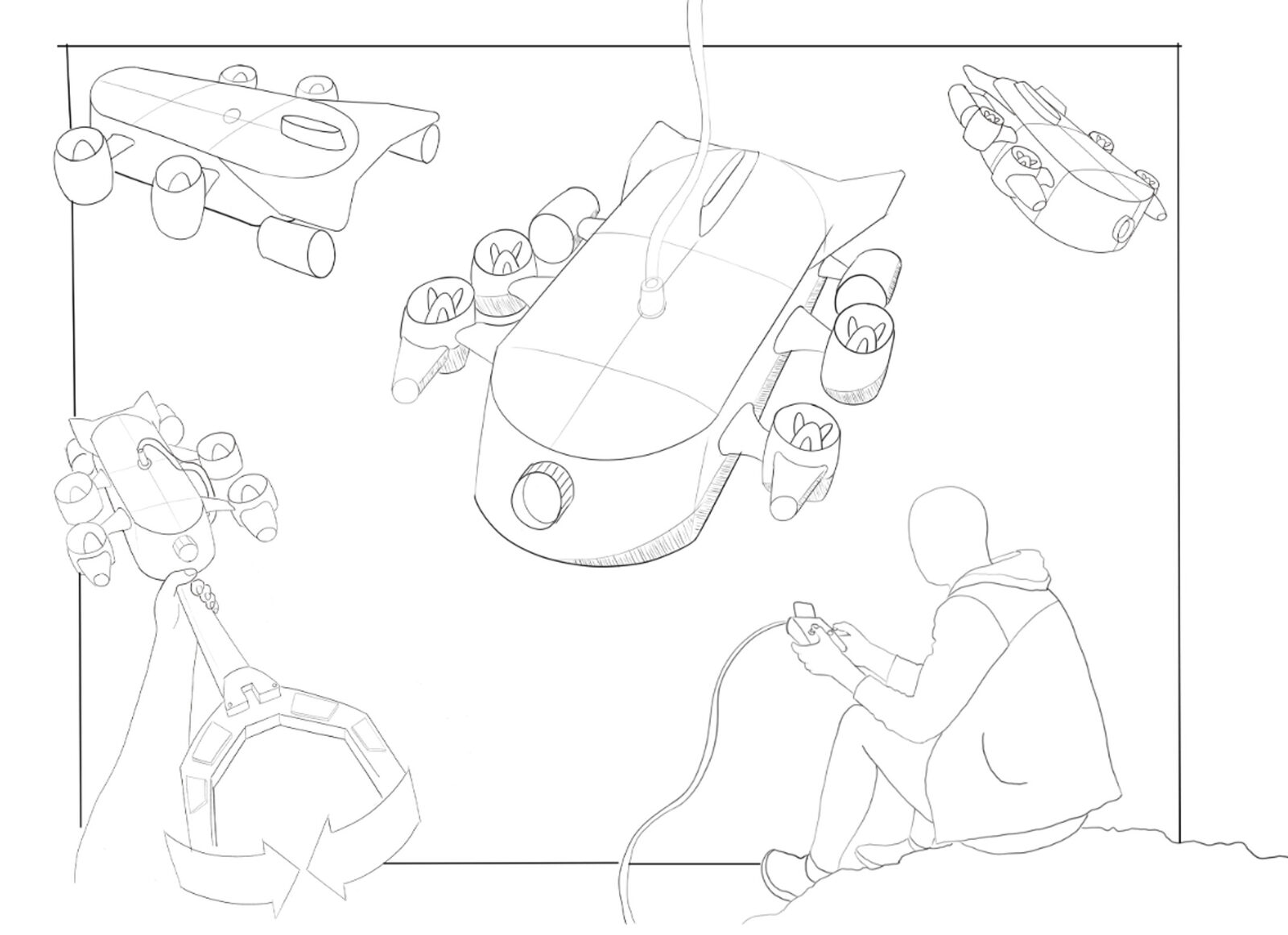 Underwater drone sketch 3